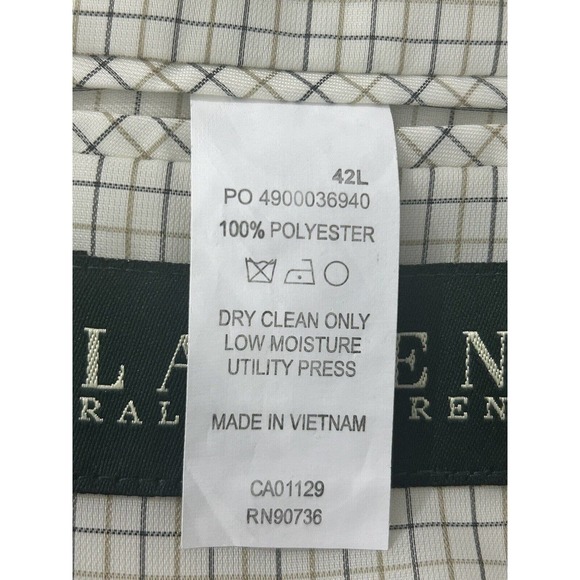 Lauren Ralph Lauren Men's Solid Beige Single Breasted Blazer Jacket Size 42L - Picture 5 of 11